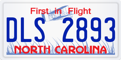 NC license plate DLS2893