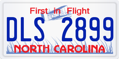NC license plate DLS2899