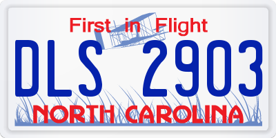 NC license plate DLS2903