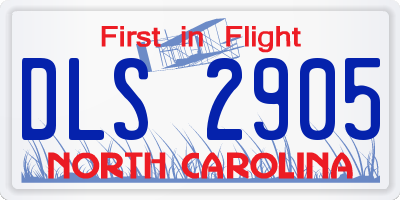 NC license plate DLS2905