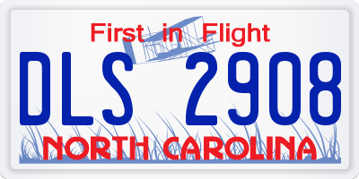 NC license plate DLS2908
