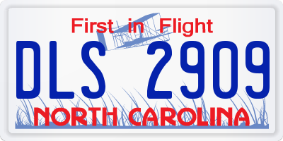 NC license plate DLS2909