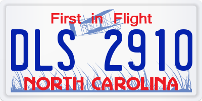 NC license plate DLS2910