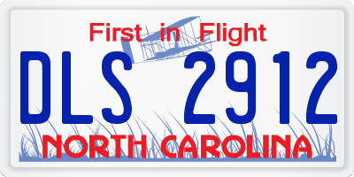 NC license plate DLS2912