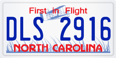 NC license plate DLS2916