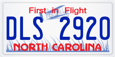 NC license plate DLS2920