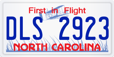 NC license plate DLS2923