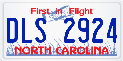 NC license plate DLS2924