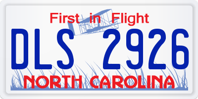 NC license plate DLS2926