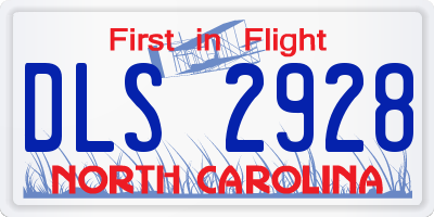 NC license plate DLS2928