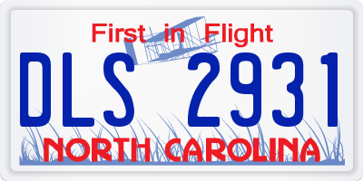 NC license plate DLS2931