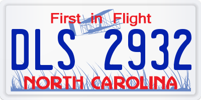 NC license plate DLS2932
