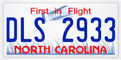 NC license plate DLS2933