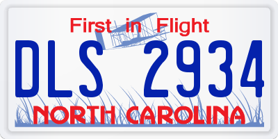 NC license plate DLS2934