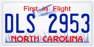 NC license plate DLS2953