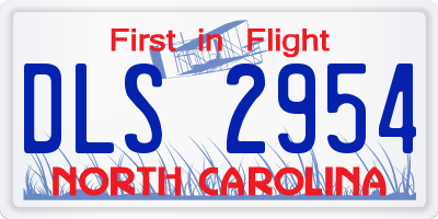NC license plate DLS2954