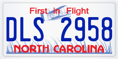 NC license plate DLS2958