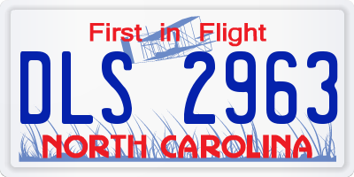 NC license plate DLS2963
