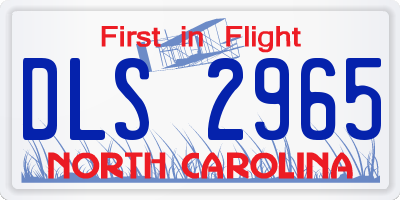 NC license plate DLS2965