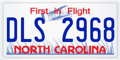 NC license plate DLS2968