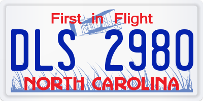 NC license plate DLS2980