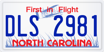 NC license plate DLS2981