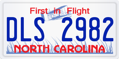 NC license plate DLS2982