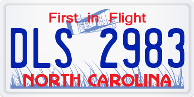 NC license plate DLS2983