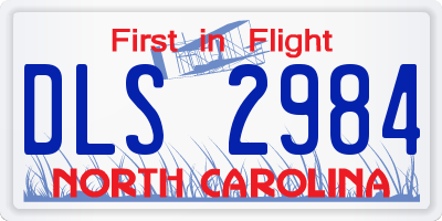 NC license plate DLS2984