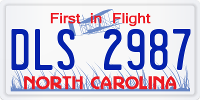 NC license plate DLS2987
