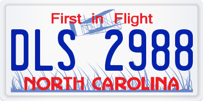 NC license plate DLS2988