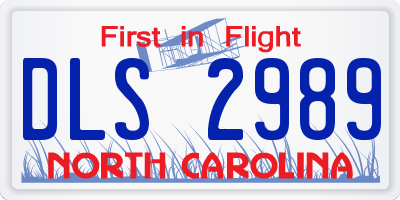 NC license plate DLS2989