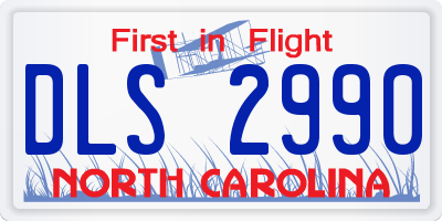 NC license plate DLS2990