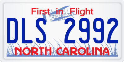 NC license plate DLS2992