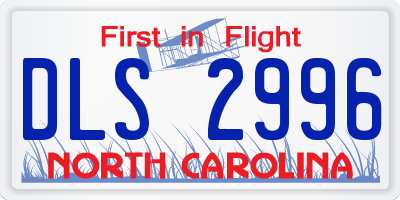NC license plate DLS2996