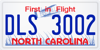 NC license plate DLS3002