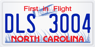 NC license plate DLS3004