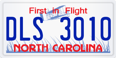 NC license plate DLS3010