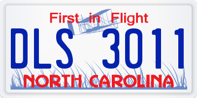 NC license plate DLS3011