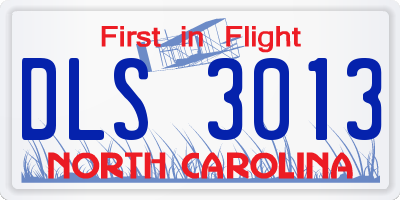 NC license plate DLS3013