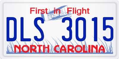 NC license plate DLS3015