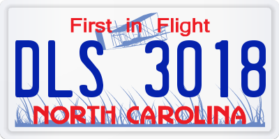 NC license plate DLS3018