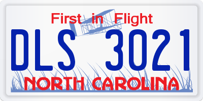 NC license plate DLS3021