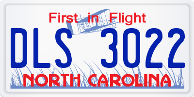 NC license plate DLS3022