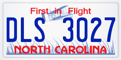 NC license plate DLS3027