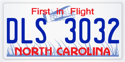 NC license plate DLS3032