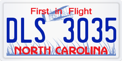 NC license plate DLS3035