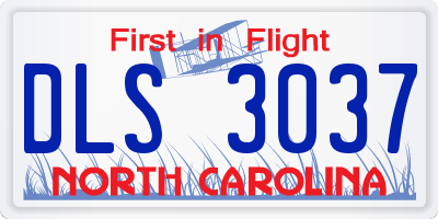 NC license plate DLS3037