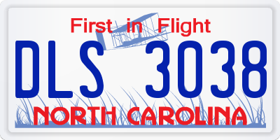 NC license plate DLS3038
