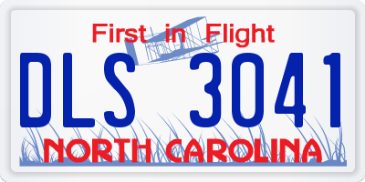 NC license plate DLS3041
